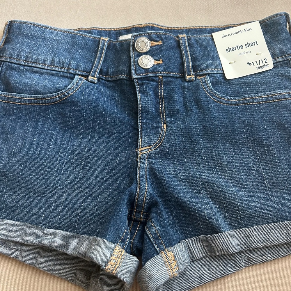 Abercrombie Kids Blue Jean Shorts with Rolled Hems